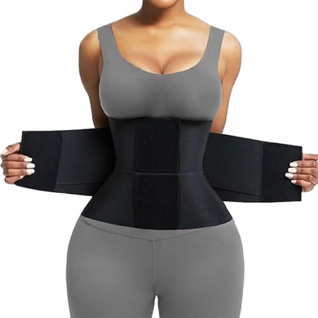 Triple Wrap Tummy Shaper,Belt Waist Cincher Ab Belt Tummy Control Body Shaper,Waist Trimmers for Women,Adjustable Waist Trainer Belt,Workout Belly Band Sports Girdles for Fitness Workout (Black, S)