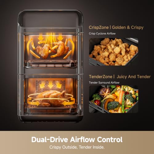 Dreame 10Qt Dual Basket Air Fryer, Ceramic Coated, Dual-Zone Compact Design - image 2