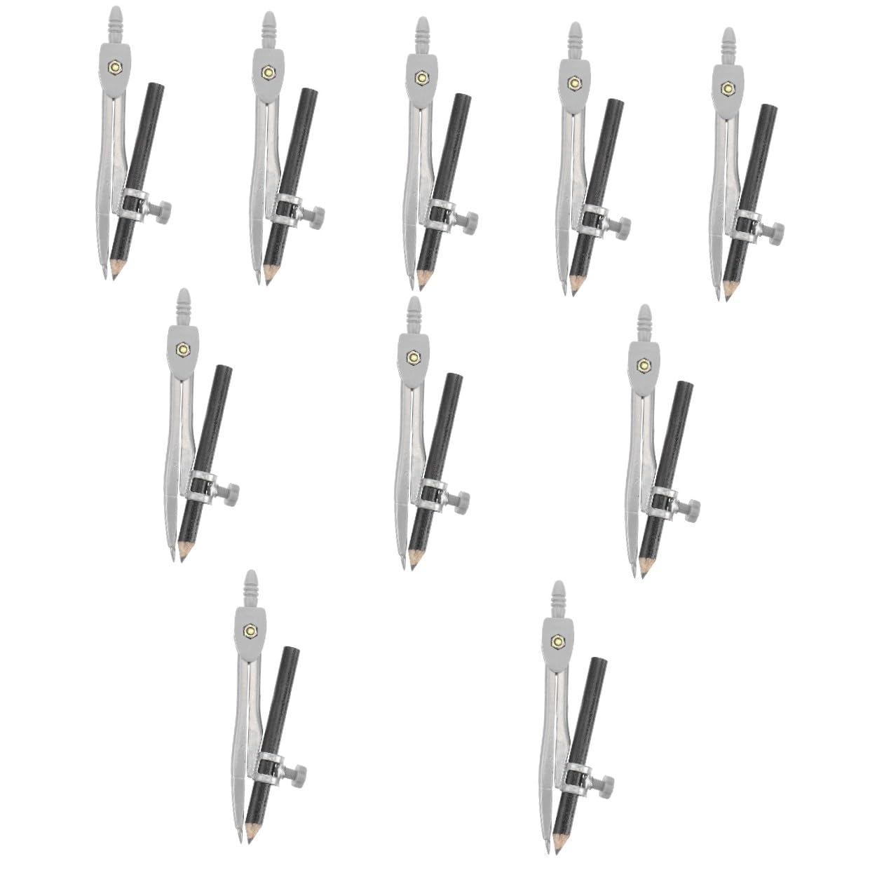 STOBOK 10 Pezzi Di Compasso in Metallo Con Supporto Per Matita Strumenti Da Disegno Per Disegno Compasso Matematico Per Studenti Ufficio