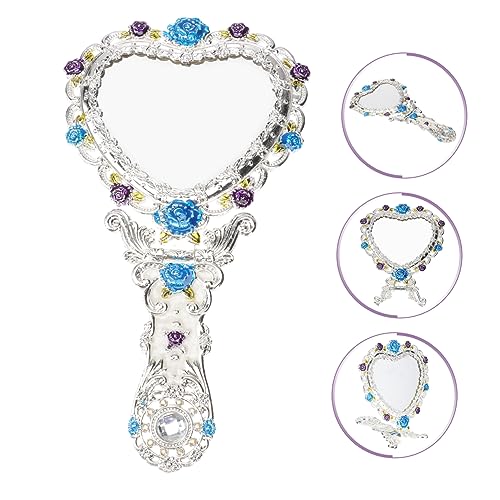 Espejo para Maquillaje de Mano en Forma de Corazón Plata miniatura 5