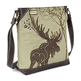 Chala Handbags Safari Canvas Mid-Size Crossbody Messenger Bag - Moose Olive