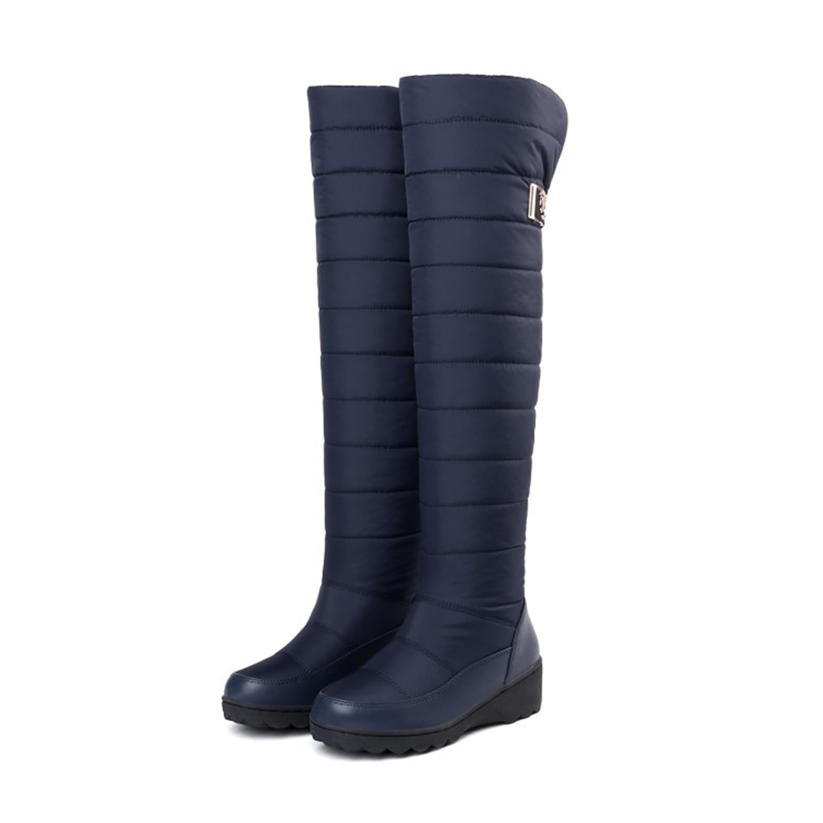 Womens Winter Warm Fur Lined Snow Boots Waterproof Rainproof Thick Sole Over The Knee Boots Suitable For Ice