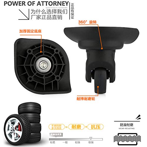 Luggage Wheel,Luggage Suitcase Wheels, 360 Degree Swivel Luggage Mute Wheel Suitcase Replacement Repair Wheels Parts Spinner (W141#)3