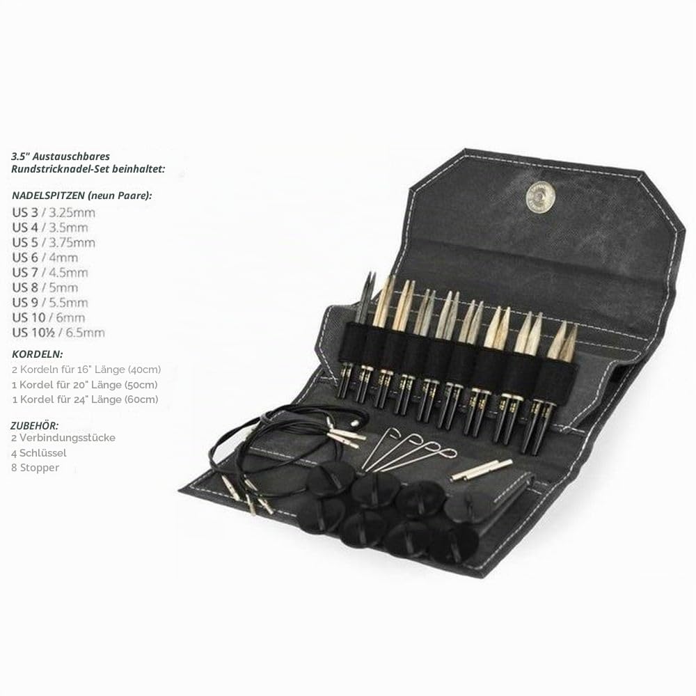 Lykke Driftwood Limited Edition Interchangeable Set austauschbare Rundstricknadeln, Holz, Grau, 3,5 Zoll