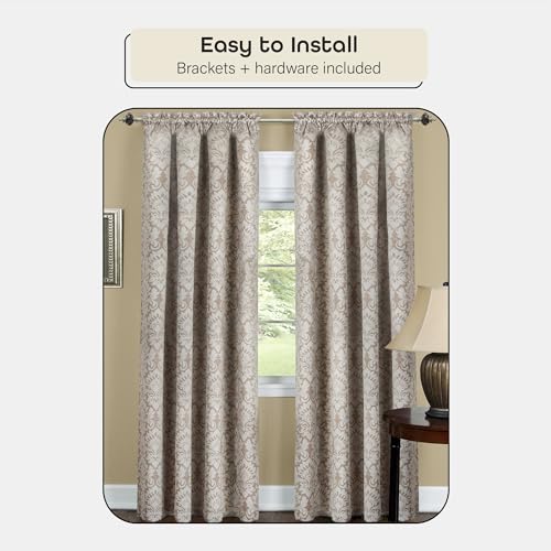 Image of Decorative Window Curtain Rods with Finials, 66 to 120 Inches, 0.75 Diameter - Camino Aspen - Lightweight & Easy to Install, Adjusts Telescopically to Fit Any Window by Achim Home Decor