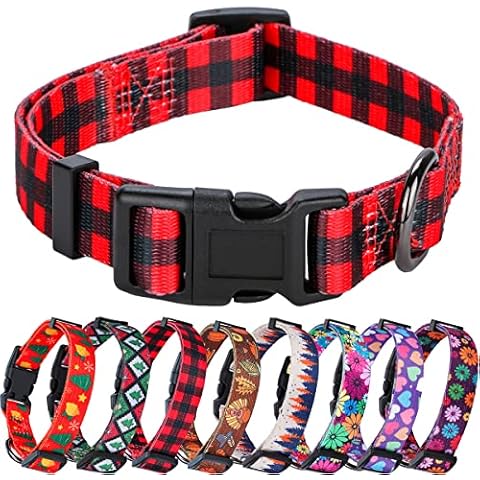 Rhea Rose Red Black Checkered Dog Collar Cover