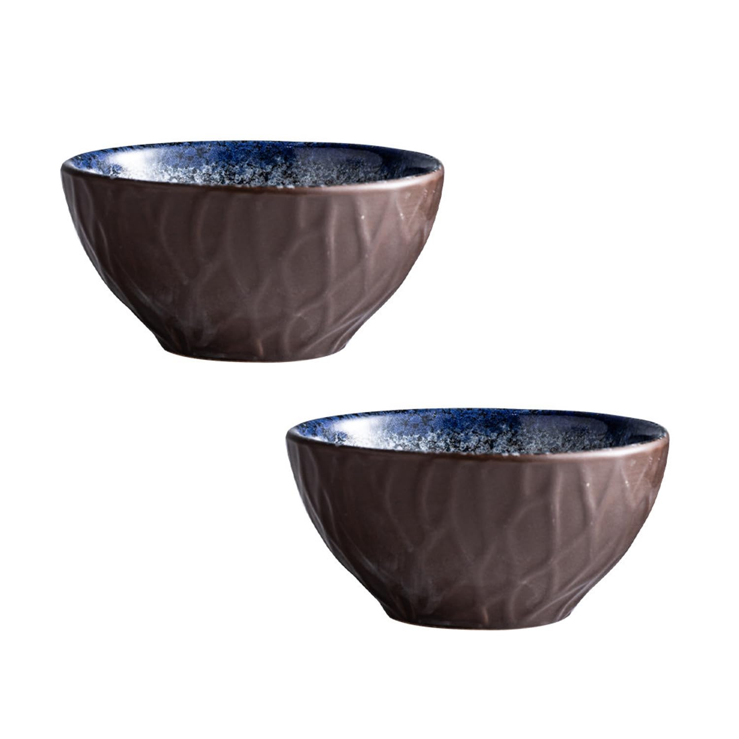 YTSMZX Bowls Set of 2 Ceramic Bowls for Kitchen Deep Bowls for Cereal Salad Fruits Noodle Dishwasher Microwave Safe,290ml,Black
