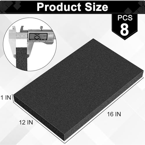 image for ToLanbbt Polyurethane Foam Sheets, 8P 16 x 12 x 1 Inch Cuttable Tool B