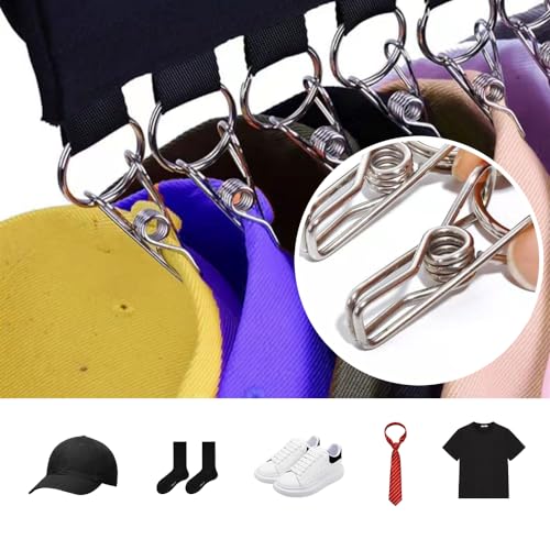 ONEBO 2 Pcs Sock Dryer,Strong Clips with Hanger Hook,Items Holders,Folding Clothes Drying Rack with Windproof Hook,for More Drying Space,for Socks, Underwear, Hats(10 clips) - Image 5