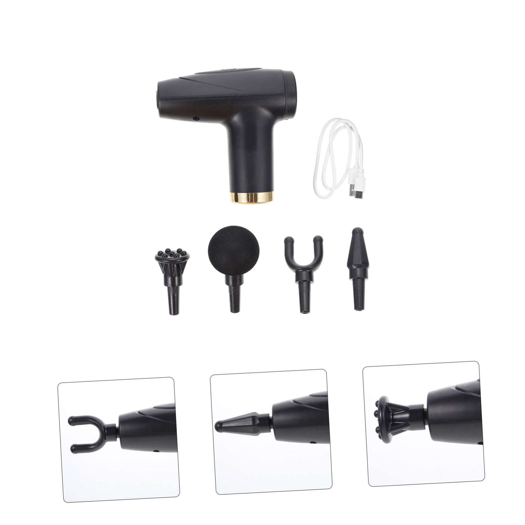 Ipetboom Masajeador de Percusión Eléctrico Masajeador Muscular 6 Niveles de Ajuste Motor de 3200 Rpm Relajación Muscular Casa Oficina Viaje