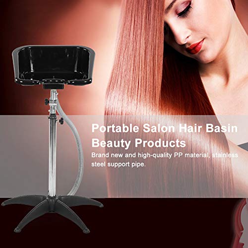 Bacia de cabelo, lavatório de cabelo profissional portátil com altura ajustável e tigela de plástico