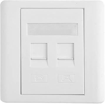 Amazon Lichilan ネットワークlan電話パネル 86タイプ壁ソケット デュアルポートネットワークlan 電話パネル フェースプレートプラグ Lichilan 反射バンド 反射シール