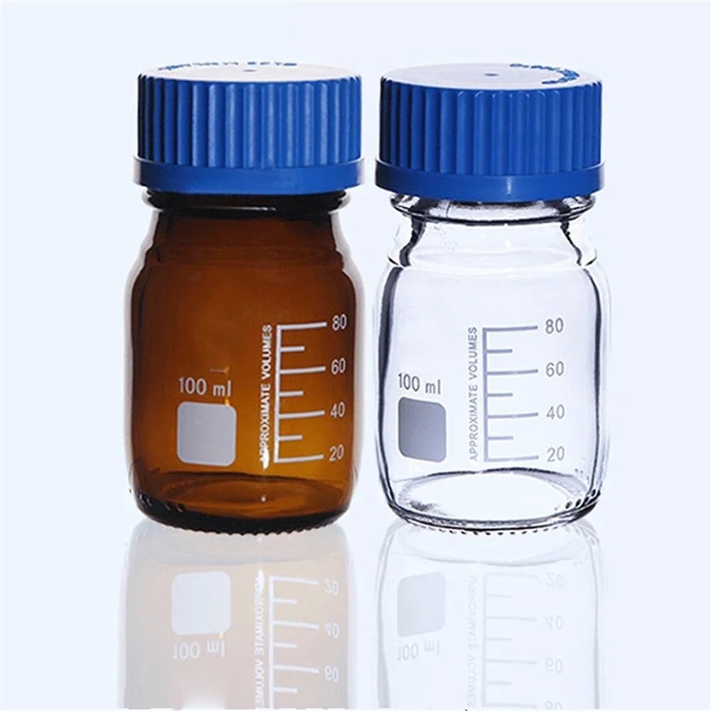 Vetreria da laboratorio 25 50 100 250 500 100 ml Flacone for reagenti in vetro marrone trasparente graduato con tappo a vite blu Vetreria for esperimenti(500ml TP Glass)