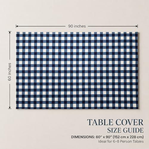 Image of BSB HOME 300 TC Table Cover for Dining Table, Premium Soft Washable Wrinkle & Fade Resistant Table Cloth for Home Kitchen Dining Room Decor, 90 x 60 Inches (228 x 152 cm) - Cobalt Blue
