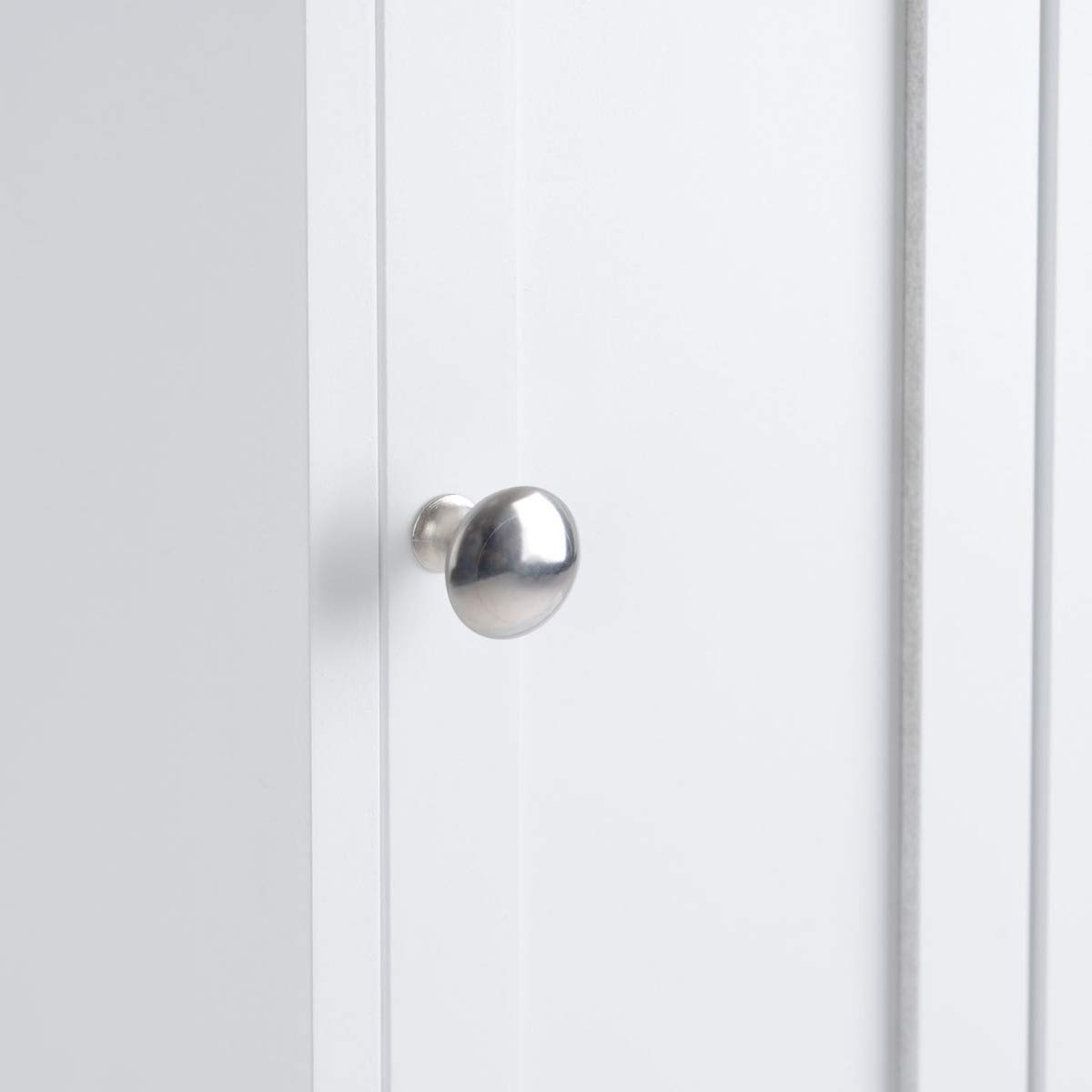 CHRISTOW Free Standing Toilet Roll Holder White Wooden Toilet