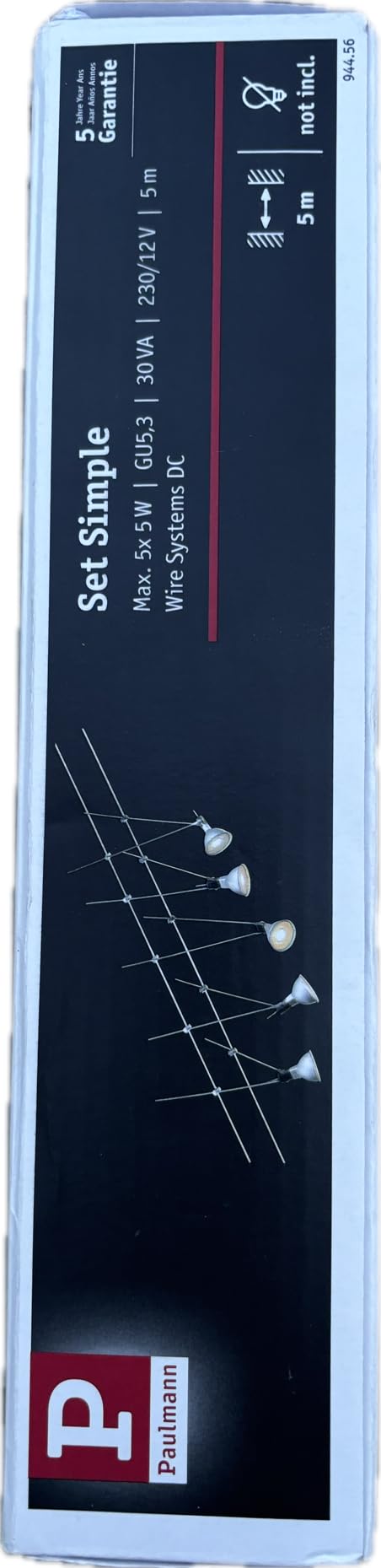 Paulmann - Sistema de cables (5 x 10 W, GU5,3, cromo)