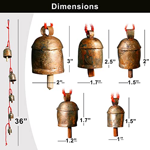 Handmade-Rustic-Bells-Wind-Chimes-30–5-Hanging-Bells-on-Rope-Brass-Coated-Iron-Bells-for-Door-Outdoor-Patio-Farmhouse-Decor-Christmas-Ornaments-Boho-Hanging-Bells-Vintage-Wind-Bell Handmade Rustic Bells Wind Chimes 30–5 Hanging Bells on Rope Brass Coated Iron Bells for Door Outdoor Patio Farmhouse Decor Christmas Ornaments Boho Hanging Bells Vintage Wind Bell