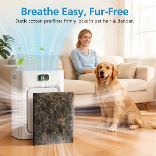 Image of P358 Replacement Filter Compatible with HEAPETS P358 Pet Air Purifier, HEPA Air Filter for Pet Hair, Dander & Odor, Includes 8 Pre-Filters + 4 Combo HEPA & Carbon Filters