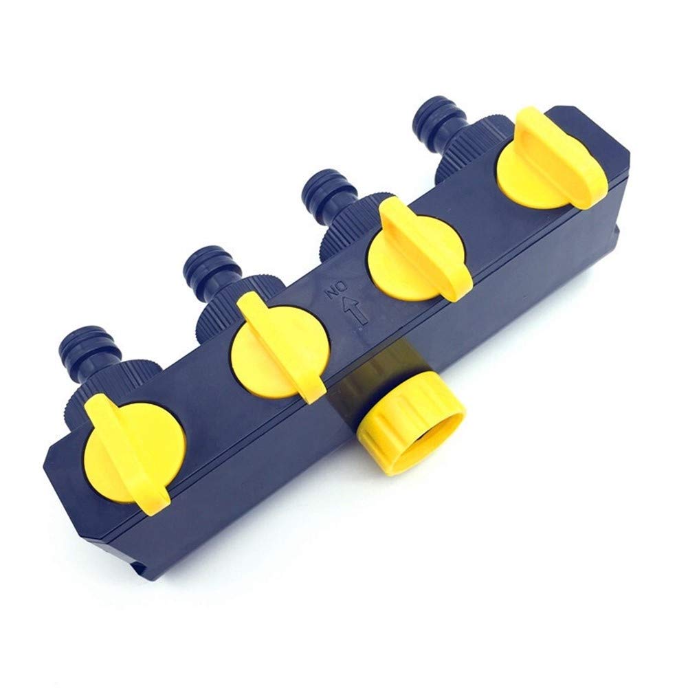 Conector de Agua de riego Agrícola Grifo de 4 vías 3/4 1 PCS Dispositivo de conexión de riego Manguera de jardín Divisor de tubería Goteo de plástico (Diámetro : 3/4'') (Onecolor 3/4'')