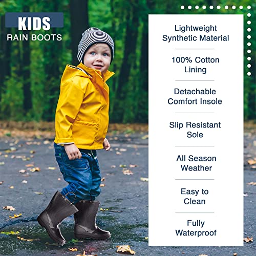 NORTY PVC Rain Boots for Kids - Waterproof PVC Boots Boys and Girls Solid & Printed Rainboots for Toddlers and Kids2