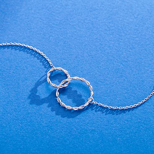 Mother Daughter Necklace, Mother in Law Gifts From Daughter in Law 925 Sterling Silver Necklace for Women Infinity Circle Womens Necklaces Birthday Gifts for Mom Mother in Law3