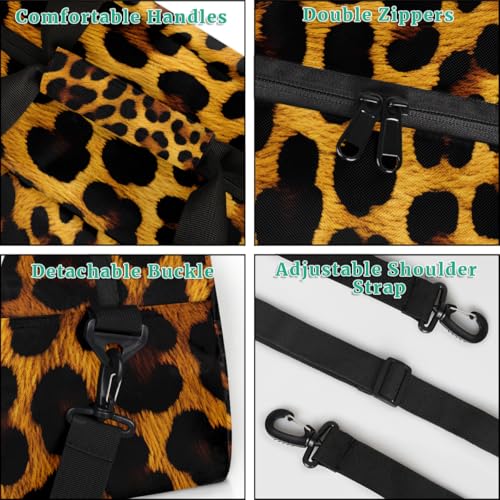 Fashion Print Leopard Personalized Duffel Bag Weekend Overnight Travel Bag Sports Waterproof Gym Bag Lightweight Dance Bag4
