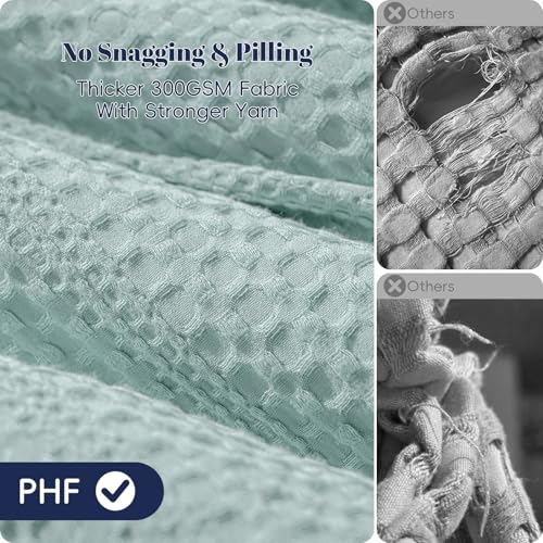 Image of PHF Soft Waffle Comforter Set Queen Size- Comfy Breathable Waffle Weave Comforter with 2 Pillow Shams, 3 Pieces Less Snagging Lightweight Textured Bedding Set for All Season, Aqua