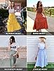 HAEOF Women's Summer Flowy Boho Maxi Skirt A Line ... #5