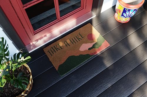 Avera Products ADW051R Take A Hike Natural Coir Doormat Anti-Slip Rubber Back | 17 Inch X 29 Inch Perfect For Outdoors thumb #1