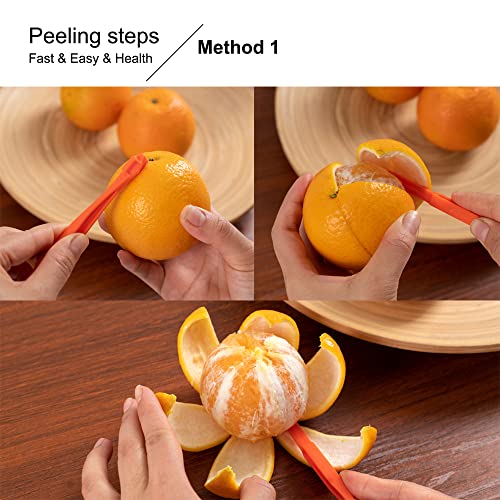 12 Pcs Soft Home Premium Plastic Orange Peeler Lemon Citrus Peel Cutter Vegetable Slicer Fruit Tools (Long Handle Type Green 6 Pack; Mouse Type Orange 6 Pack (Green) #TOP2