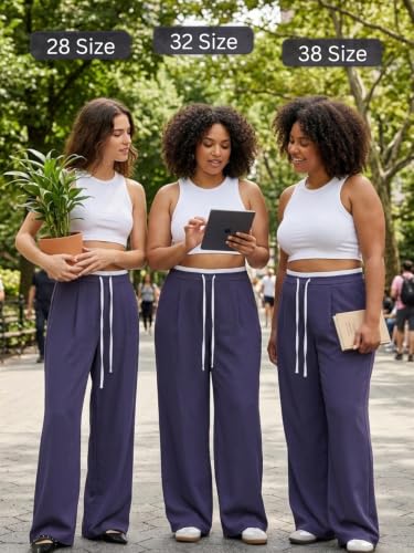 Image of Leriya Fashion Women High Waist Wide Leg Trousers | Summer Stretch Poly Lycra Palazzo Pants | Casual, Office & College Outfits | Flared Korean Style | Available in Sizes 28 to 38