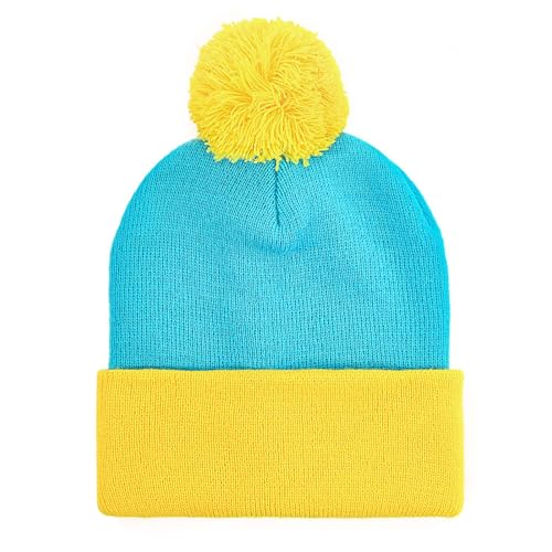 Halloween Character Custume Accessories Set with Beanie Knit Hat and Gloves for Adult Winter Park Cosplay Dress Up (Yellow)