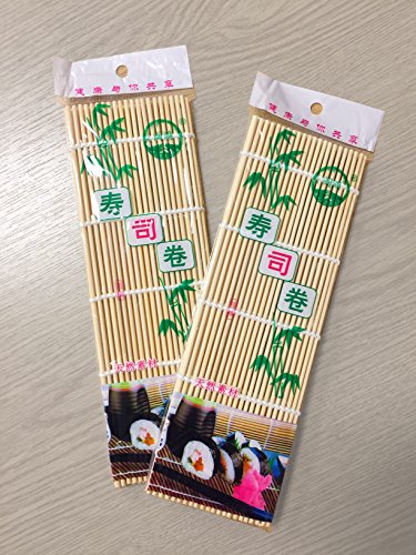 I.Lifeuk-Set Of 2 Japanese Style Sushi Roll Maker Bamboo Rolling Roller Mat Preparation Equipment 24 X 24Cm