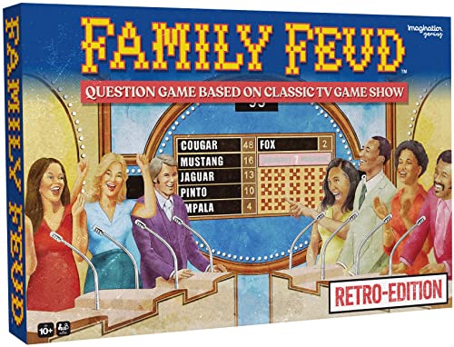 Family FEUD Retro Edition Card Game, 1970s Episodes’ Questions & Answers, Party Game with Classic...