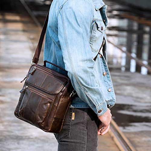 Vintage Leather Messenger Bag - Travel, Office, Laptop Briefcase, Crossbody Computer Bag3