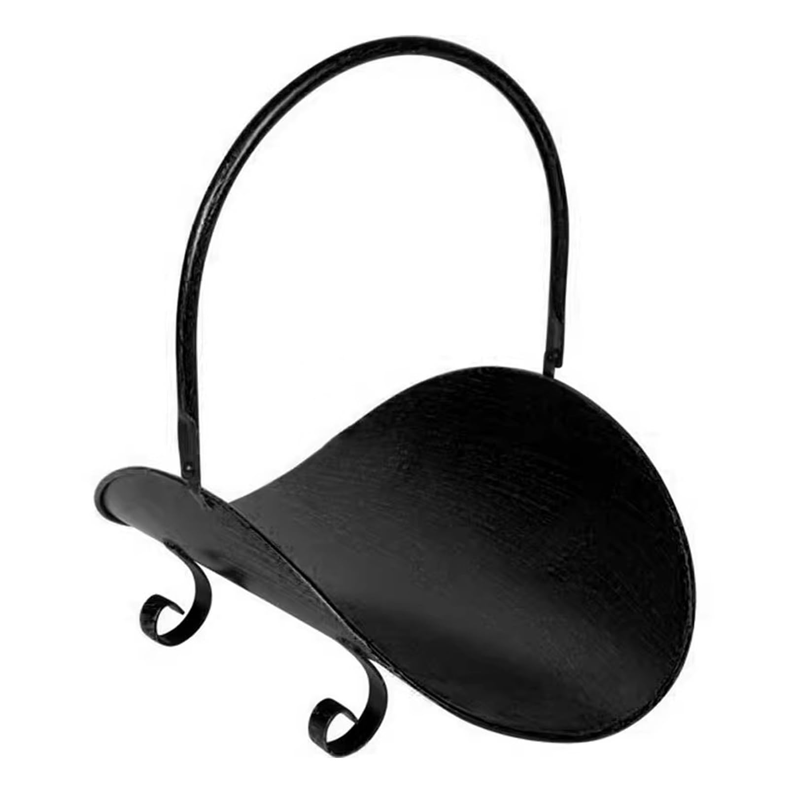Portalegna in Metallo per Interni, portalegna in Ottone Nero per Soggiorno, Giardino, Campeggio, Piccolo portalegna per Camino, 16,5 x 16,9 x 12,6 Pollici