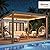 Outsunny Louvered Pergola with Solar LED Lights, 10' x 10' Outdoor Pergola Metal Patio Hardtop Gazebo with Adjustable Metal Louvered Roof, Drainage Gutters, Handle for Deck, Brown