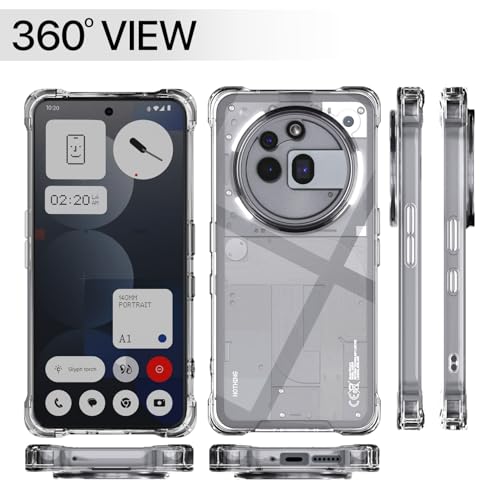 Image of Outlouders Back Cover for Nothing Phone 3a Pro 5G Clear Transparent PC + TPU Bumper Case with Raised Edges for Shockproof Protection(Transparent)