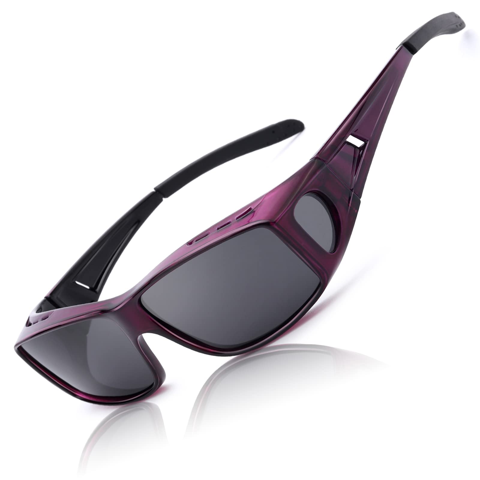 LVIOE Over Glasses Sunglasses Wrap Around Polarized Sunglasses for Men Women Fit Over Prescription Glasses with UV Protection