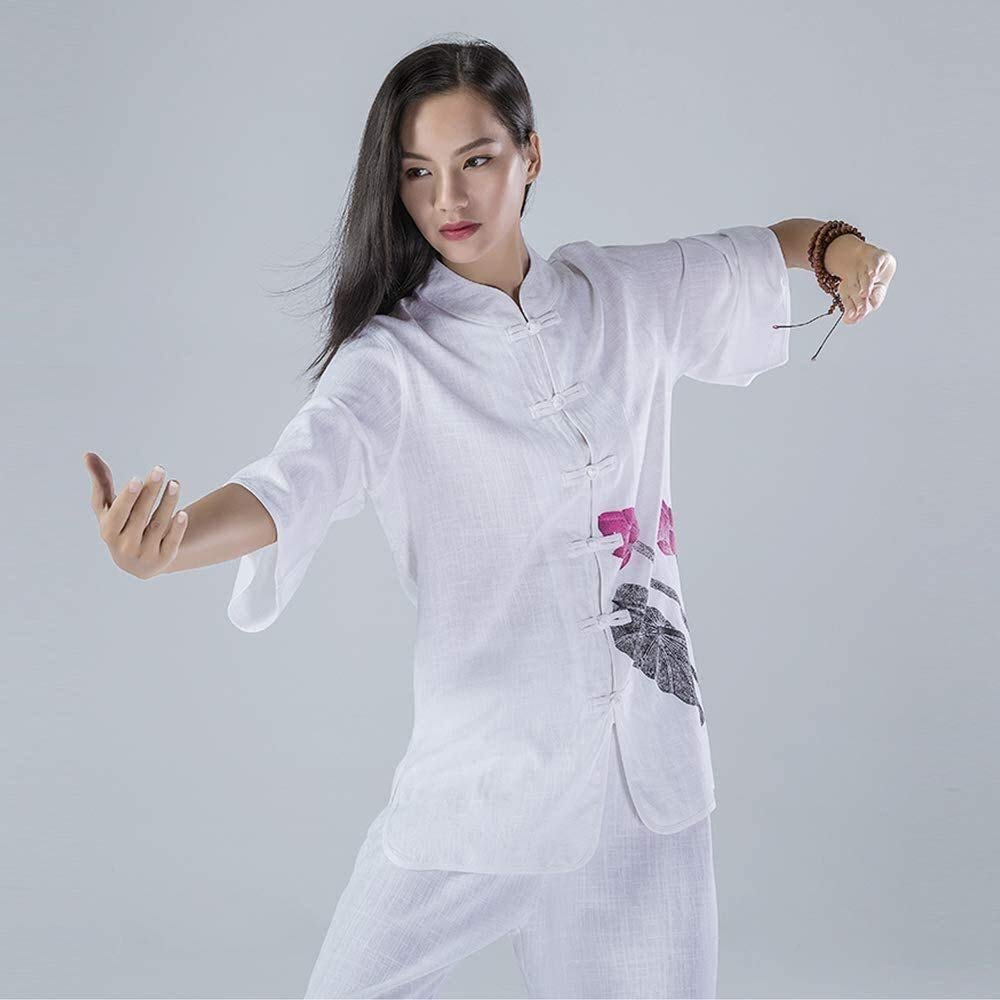 Set di Uniformi Tai Chi per Quattro Stagioni, Tuta per Arti Marziali Tuta da Donna per Tai Chi Uniforme per Arti Marziali Abbigliamento Kung Fu Cinese Vestiti Wing Chun in Cotone, Tuta da Yoga per