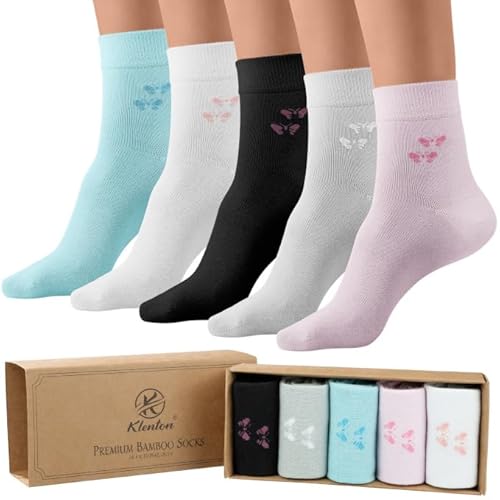 Klenton Chaussettes en bambou pour femmes, Taille 37-42