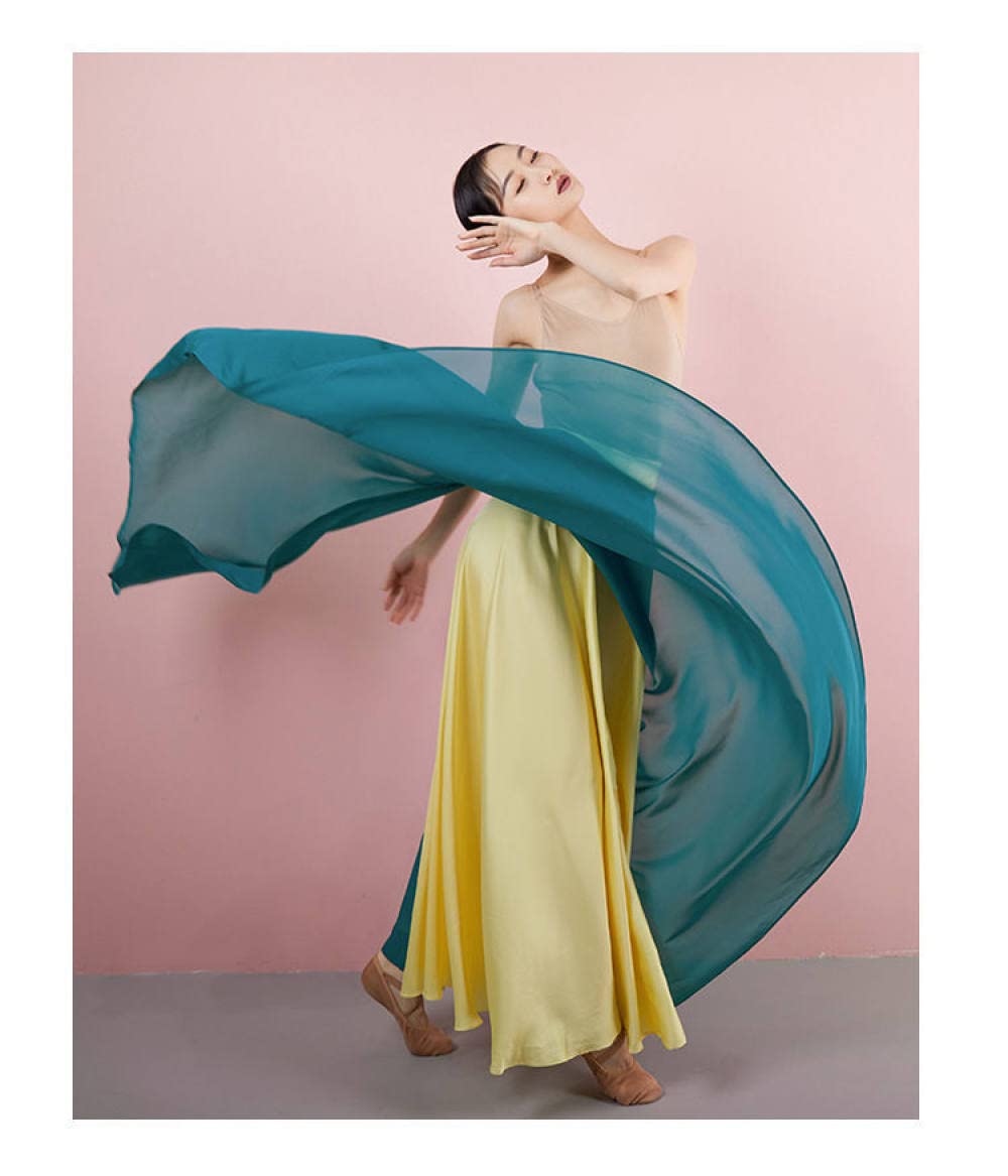 Gonne Da Donna,Gonna Midi In Chiffon Di Raso Da Donna Giallo Verde Gonna Con Lacci Sovrapposti Con Volant Avvolgente Gonna A-Line Grande Swing Flowy Spiaggia Danzatrice Del Ventre Danza Gonne Lunghe