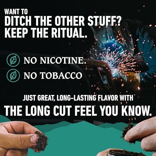 Image of Smokey Mountain Herbal Long Cut - Spearmint - 10 Can Box - Tobacco Free and Nicotine Free Snuff