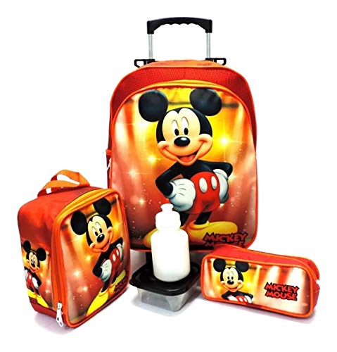 Kit Mochila Mickey Mouse Rodinhas G + Lancheira F5