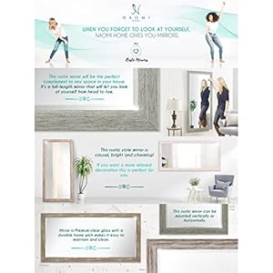 Naomi Home Farmhouse Full-Length Mirror with Wood Frame – Rustic 66"x32" Large Floor Mirror, Elegant Full Body Standing or Wall Mirror, Rustic Wood Mirror Full Length for Bedroom, Warm Grey Finish Naomi Home Farmhouse Full Length Mirror with Wood Frame–Rustic 66×32 Large Floor Mirror Elegant Full Body Standing or Wall Mirror Rustic Wood Mirror Full Length for Bedroom Warm Grey Finish