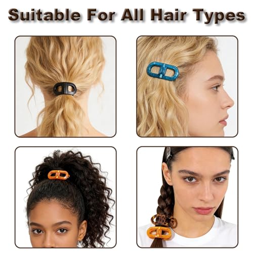 Image of 2 Pcs Hair Clutchers for Women, Magnetic Hair Clip, 2-in-1 Section Clips for Hair Styling, Daily Use and Professional Salon Clutcher Hair Accessories, Black Brown Print Hair Claw Clips (Orange and Brown Leopard)