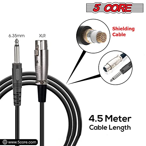 5 Core Premium Handheld Microphone Unidirectional Vocal Dynamic Cardioid With Detachable 10Ft Xlr Cable, Mic Clip, Mesh Grille & On/Off Switch Suited For Speakers, Mixers, Karaoke Singing- Pm 883 #TOP1