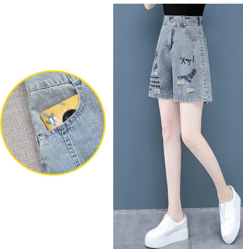 Short Femmes Hautes Taille Pantalon De Jambe Large Lettre De Mode De La Lettre De Mode