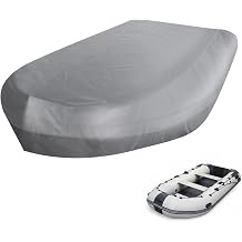 Inflatable Boat Cover for Sea Eagle 385FTA Fasttrack Angler 2015-pr, Water-Resistant Oxford Fabric Dinghy Cover for Outdoor Storage, Helps Protect Against Rain, Dust & Debris,B Grey