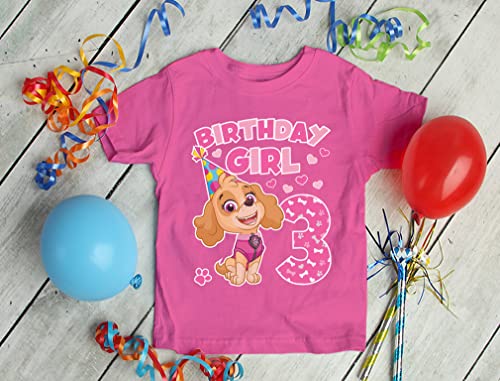 Tstars Skye Birthday Girl 3 Gifts for Three Years Old Bday Paw Patrol Theme Party Toddler Kids Girls Fitted T-Shirt A51144d4